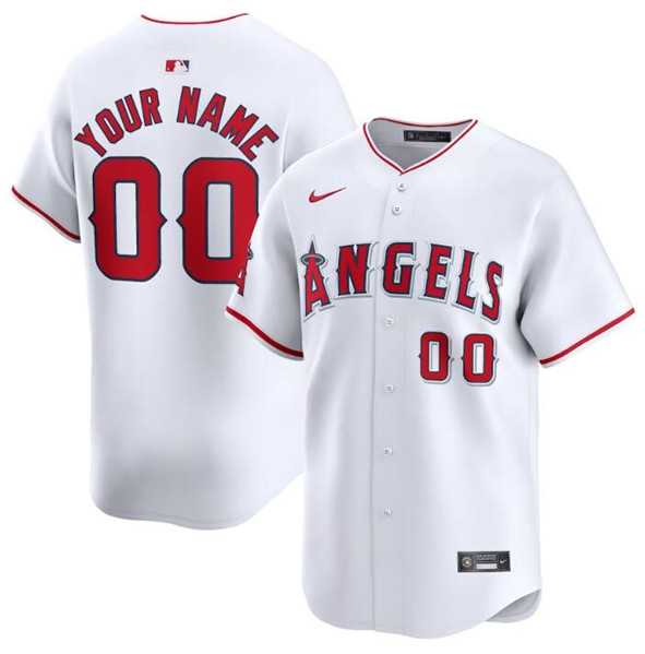 Men%27s Los Angeles Angels Active Player Custom White Home Limited Baseball Stitched Jersey